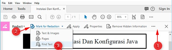 toolbar redact adobe acrobat cara hapus tulisan di pdf